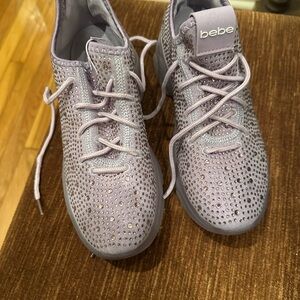 Bebe Purple Sparkly Sneakers Athletic-Casual